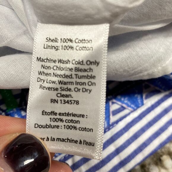 Vineyard Vines Navy & Pinstripe Embroidered Skirt Size 0 NWOT - Picture 5 of 5